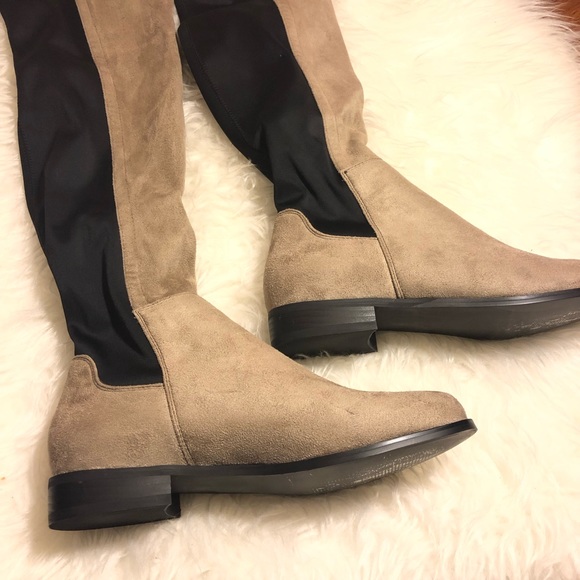 NEW Shoe’N Tale Beige Over knee stretch boots 9 - Picture 7 of 8
